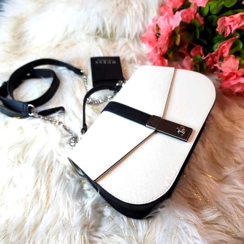 WHITE GUESS CROSSBODY BAG